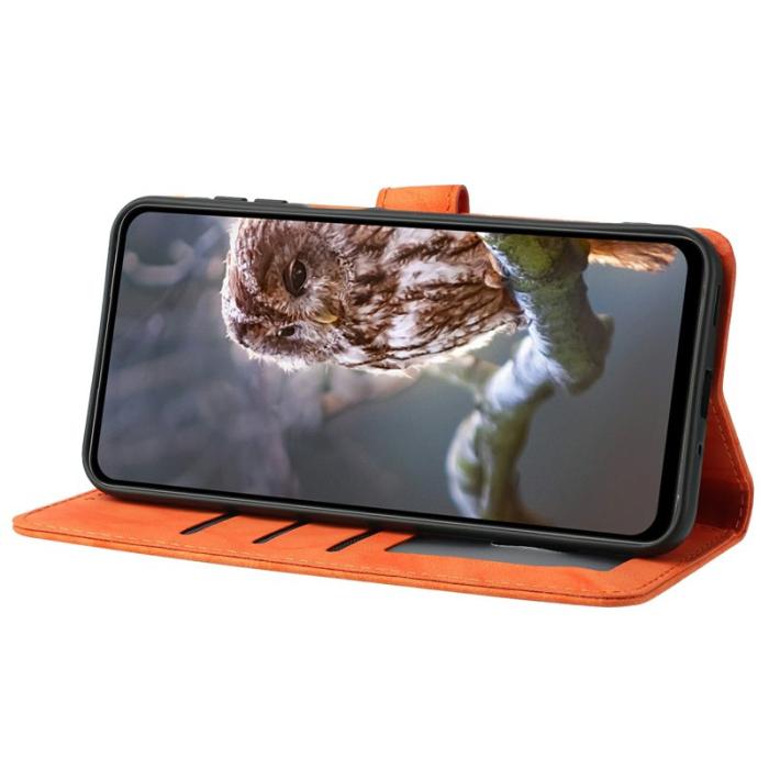 OEM - Samsung Galaxy A35 5G Fodral PU Läder Med Handrem - Orange