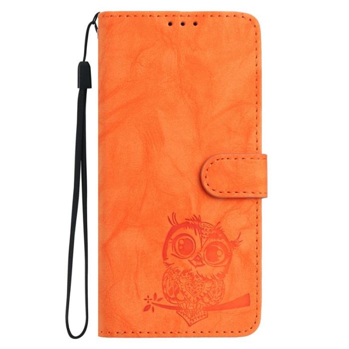 OEM - Samsung Galaxy A35 5G Fodral PU Läder Med Handrem - Orange