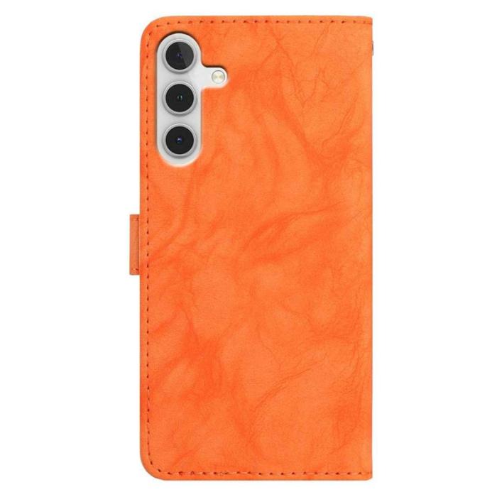 OEM - Samsung Galaxy A35 5G Fodral PU Läder Med Handrem - Orange