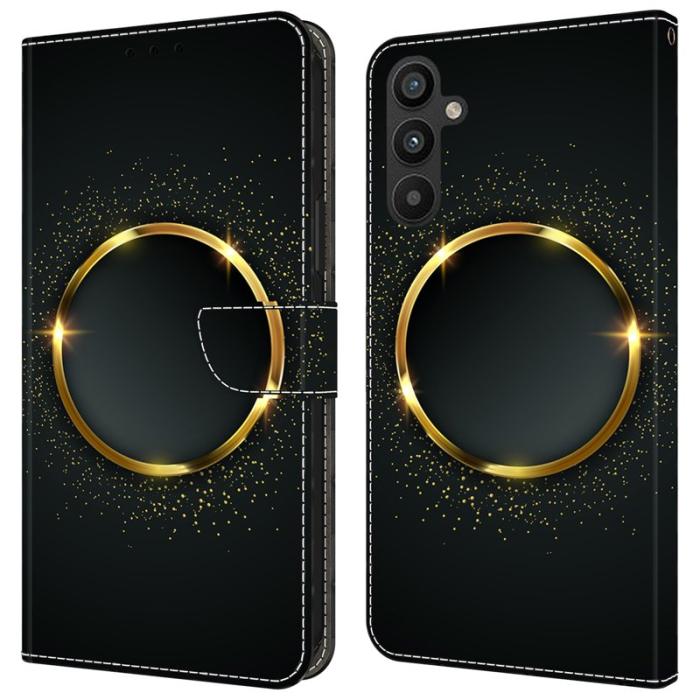 OEM - Samsung Galaxy A35 5G Fodral PU Läder Mönster Magnetisk Stängning - Guld Ring