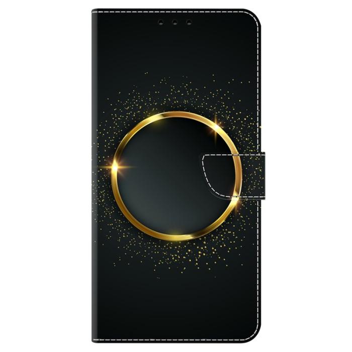 OEM - Samsung Galaxy A35 5G Fodral PU Läder Mönster Magnetisk Stängning - Guld Ring