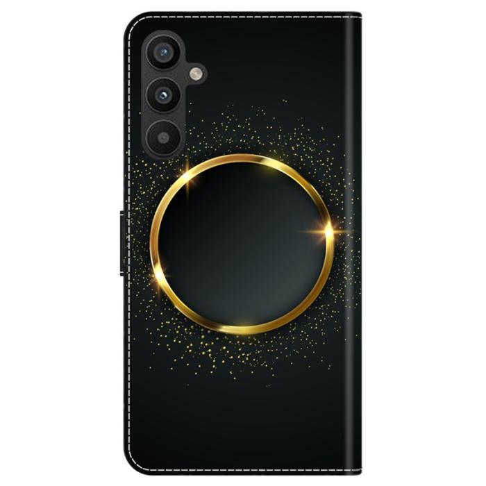 OEM - Samsung Galaxy A35 5G Fodral PU Läder Mönster Magnetisk Stängning - Guld Ring