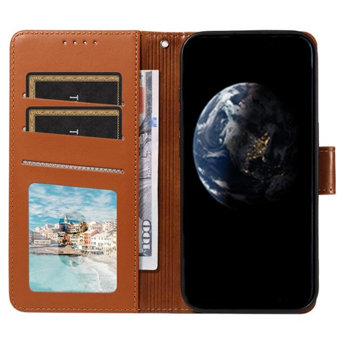 OEM - Samsung Galaxy A35 5G Fodral PU Läder RFID Skydd - Ljusbrun