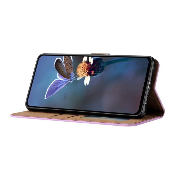 OEM - Samsung Galaxy A35 5G Fodral PU Läder Ställ Butterfly - Lila