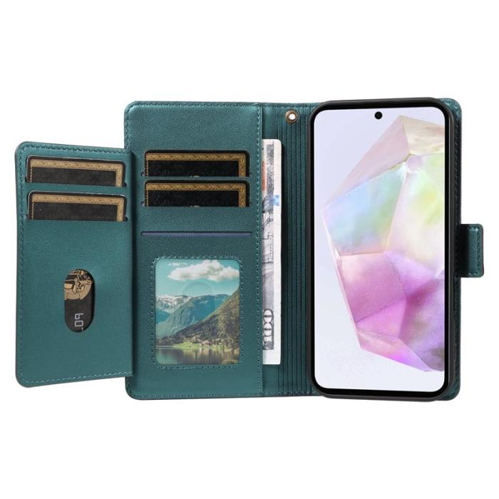 OEM - Samsung Galaxy A35 5G Fodral PU Läder Ställ - Grön