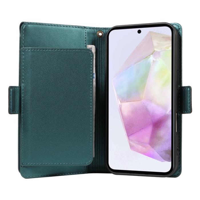 OEM - Samsung Galaxy A35 5G Fodral PU Läder Ställ - Grön