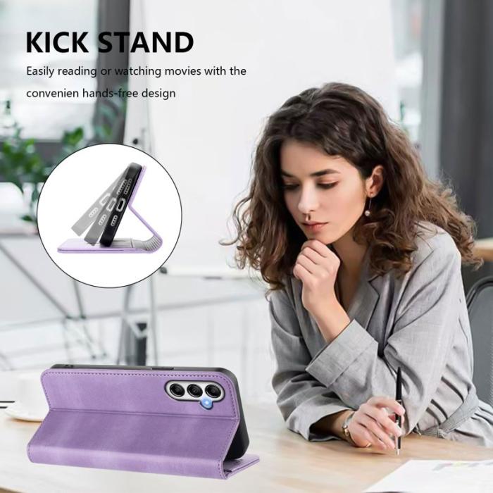 OEM - Samsung Galaxy A35 5G Fodral Retro Textur RFID Skydd - Ljuslila