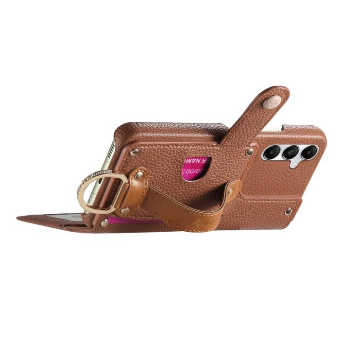 OEM - Samsung Galaxy A35 5G Fodral RFID Skydd - Konstläder - Brun