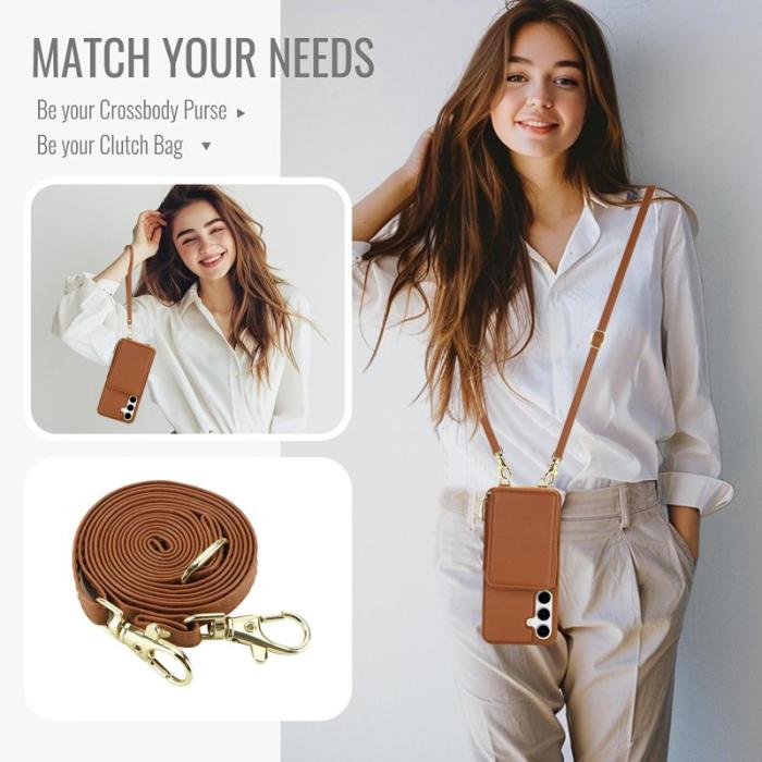 OEM - Samsung Galaxy A35 5G Fodral RFID Skydd Läder + Plast - Brun