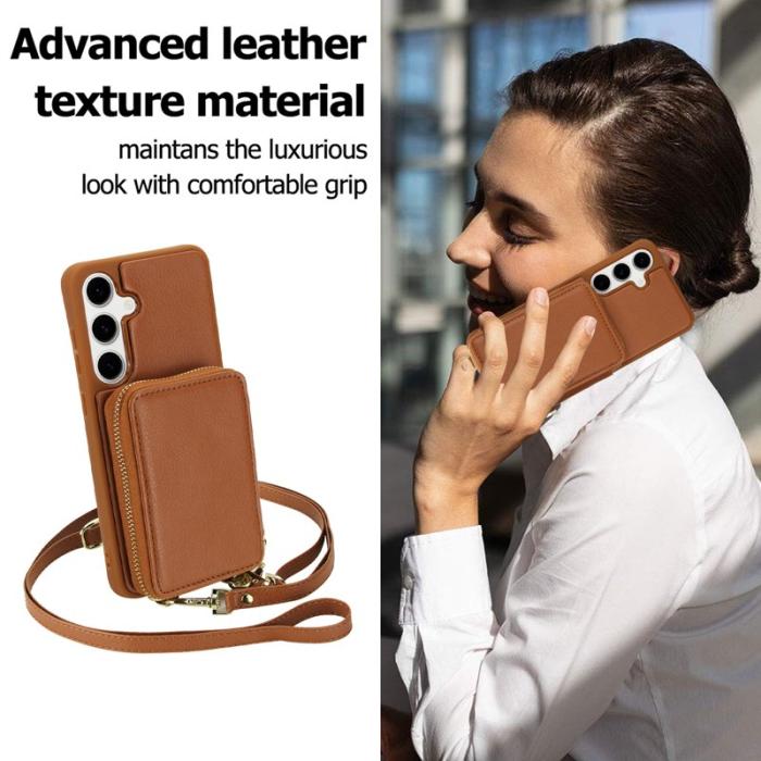 OEM - Samsung Galaxy A35 5G Fodral RFID Skydd Läder + Plast - Brun