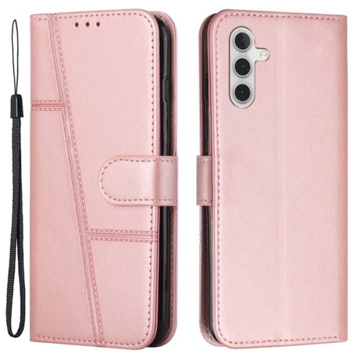 OEM - Samsung Galaxy A35 5G Fodral Ställ PU Läder - Roséguld