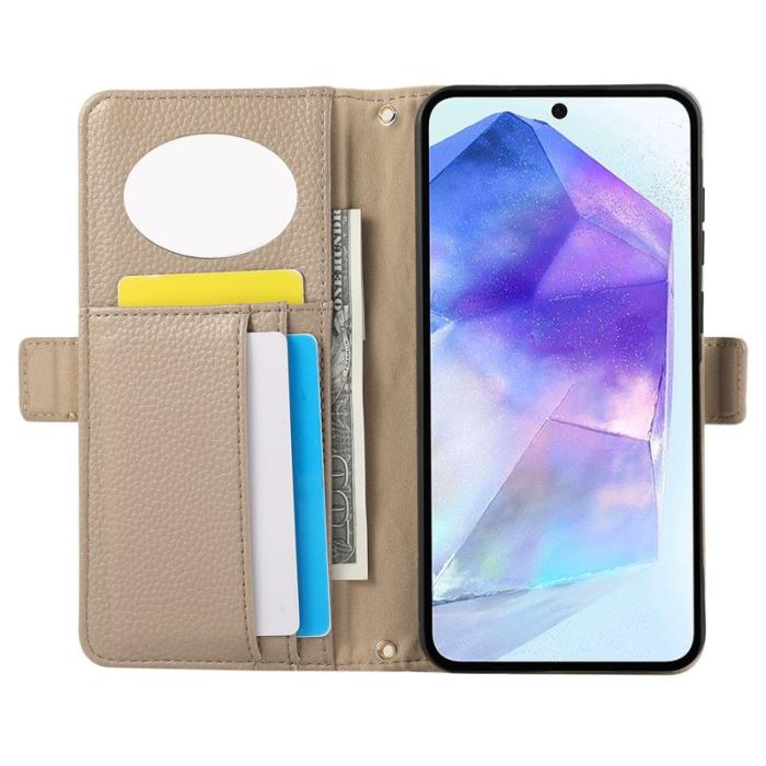 OEM - Samsung Galaxy A35 5G Fodral Stöttålig TPU+PU Läder Flip - Khaki