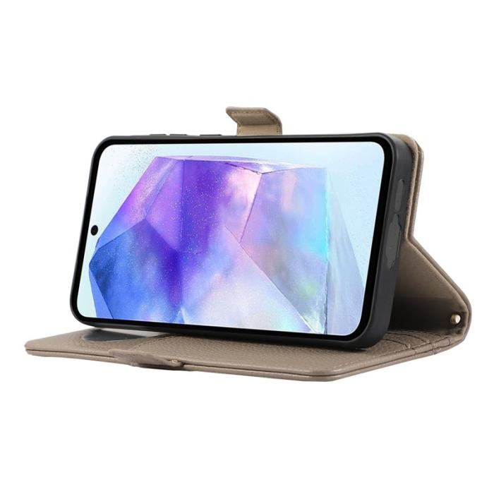 OEM - Samsung Galaxy A35 5G Fodral Stöttålig TPU+PU Läder Flip - Khaki