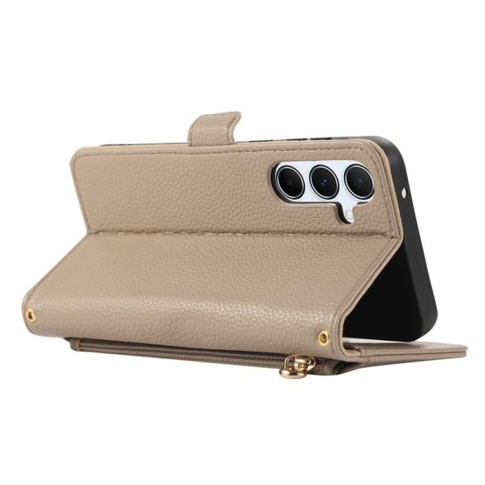 OEM - Samsung Galaxy A35 5G Fodral Stöttålig TPU+PU Läder Flip - Khaki