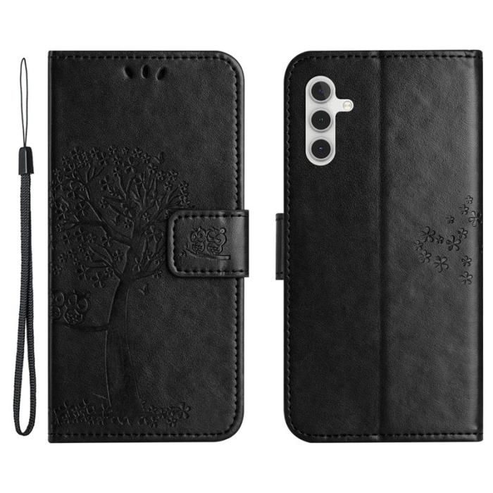 OEM - Samsung Galaxy A35 5G Plånboksfodral Äkta Läder Ställ - Svart