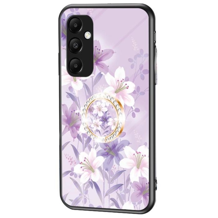 OEM - Samsung Galaxy A35 5G Skärmskydd Härdat Glas Ring Ställ - Lila Magnolia