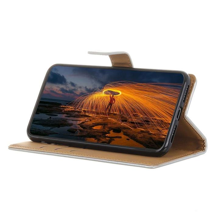 OEM - Samsung Galaxy A35 5G Skal Äkta Läder Fullt Stötskydd - Silver