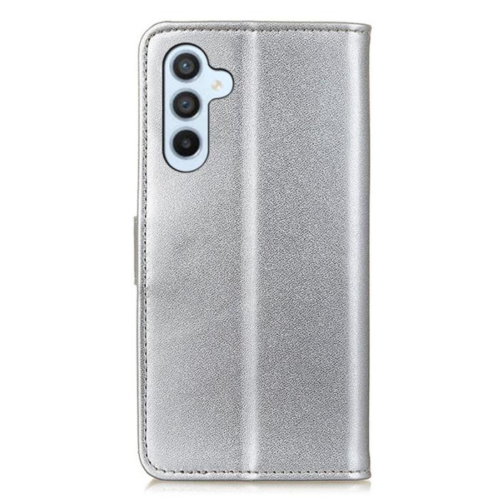 OEM - Samsung Galaxy A35 5G Skal Äkta Läder Fullt Stötskydd - Silver