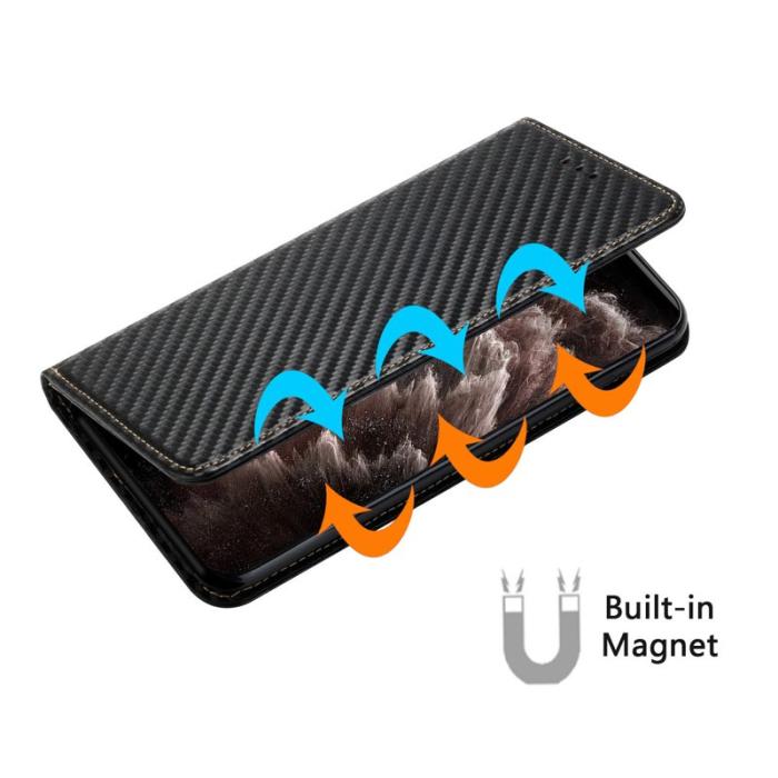 OEM - Samsung Galaxy A35 5G Skal Äkta Läder Kolfiber Textur - Svart