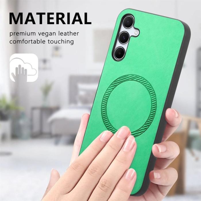 OEM - Samsung Galaxy A35 5G Skal Äkta Läder Magnetisk - Lila