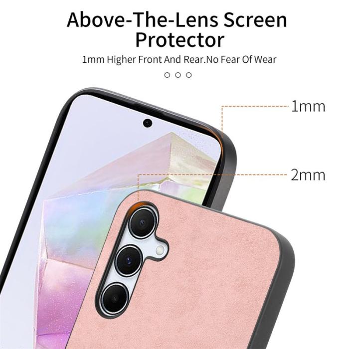 OEM - Samsung Galaxy A35 5G Skal Äkta Läder Magnetiskt Skydd - Gul