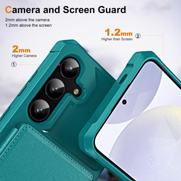 OEM - Samsung Galaxy A35 5G Skal Äkta Läder + TPU Förstärkt - Grön