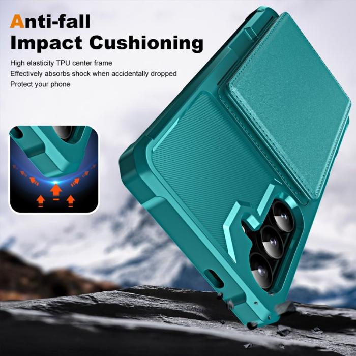 OEM - Samsung Galaxy A35 5G Skal Äkta Läder + TPU Förstärkt - Grön