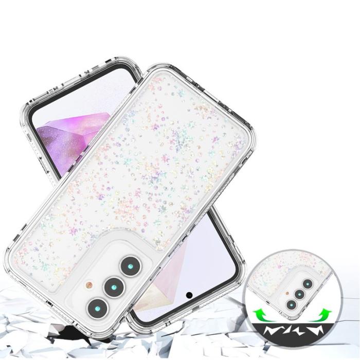 OEM - Samsung Galaxy A35 5G Skal Akryl TPU Klar - Snöflingor