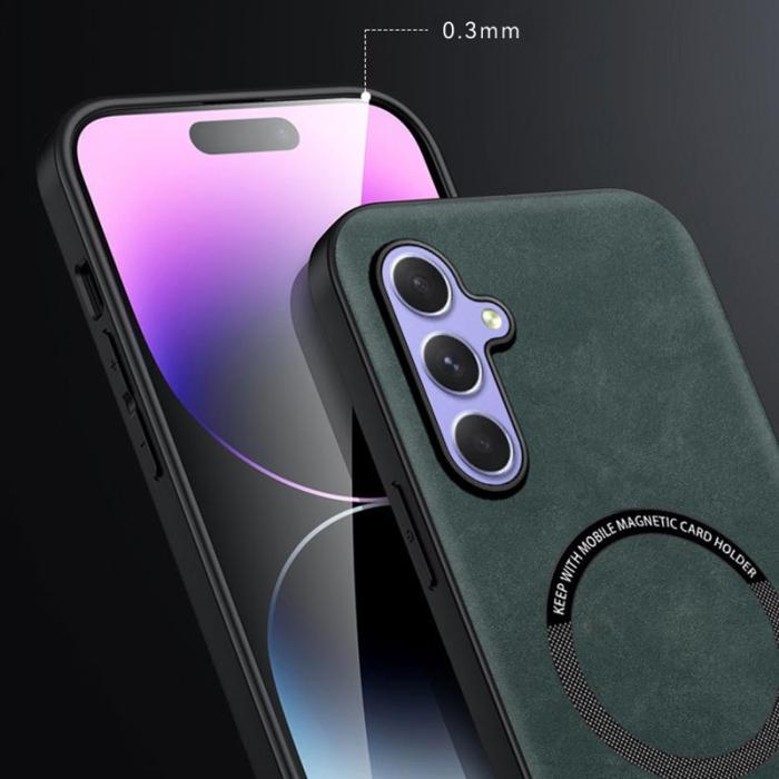 OEM - Samsung Galaxy A35 5G Skal Anti Drop Plast + Konstläder - Svart