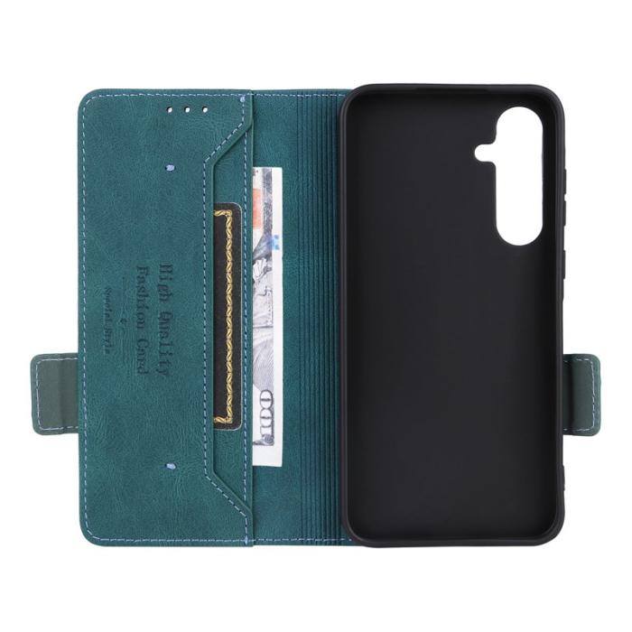 OEM - Samsung Galaxy A35 5G Skal Anti-rep Skydd Konstläder - Blå