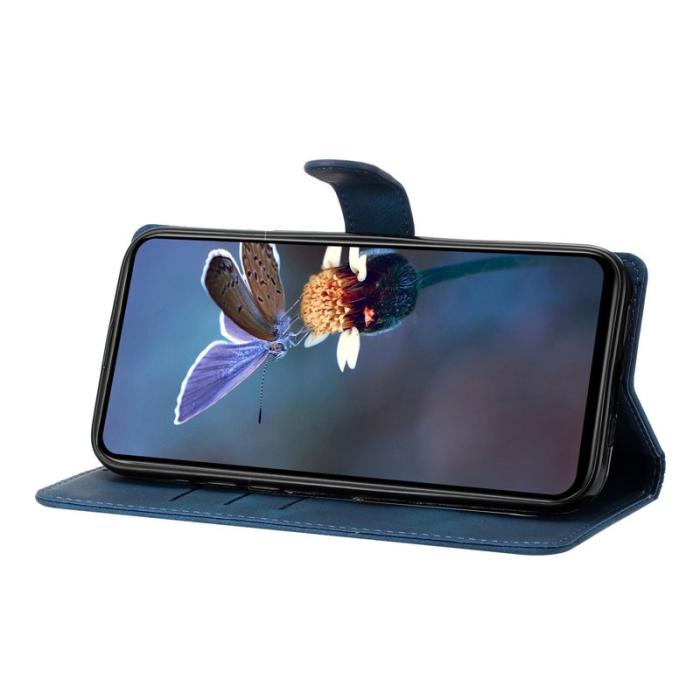 OEM - Samsung Galaxy A35 5G Skal Anti-Scratch Imprinted Konstläder - Blå