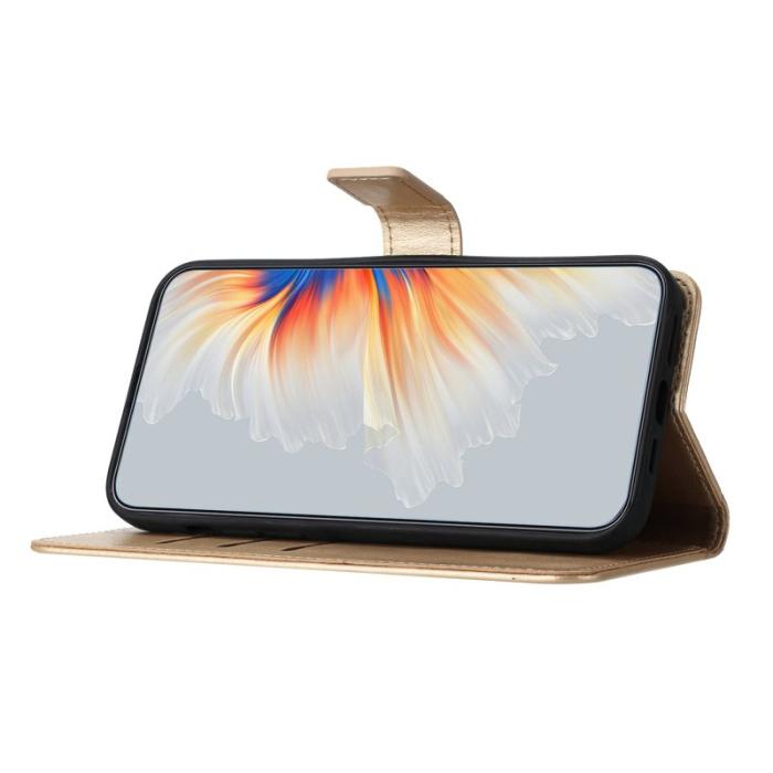 OEM - Samsung Galaxy A35 5G Skal Blommönster Flip Ställ - Guld