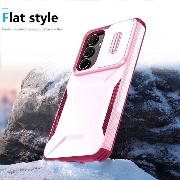 OEM - Samsung Galaxy A35 5G Skal Drop Skydd TPU+PC - Rosa / Vinröd