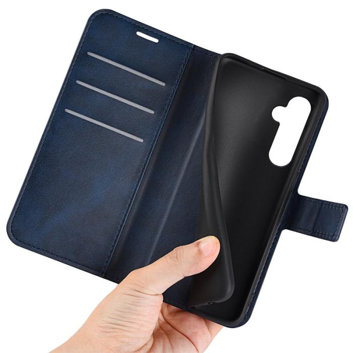 OEM - Samsung Galaxy A35 5G Skal Flip Stötskydd Konstläder - Blå