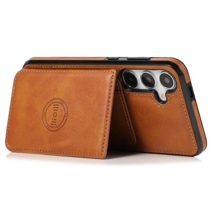 OEM - Samsung Galaxy A35 5G Skal Fodral PU Läder + TPU - Brun