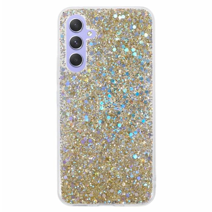 OEM - Samsung Galaxy A35 5G Skal Glitterande Rep-skydd TPU - Guld