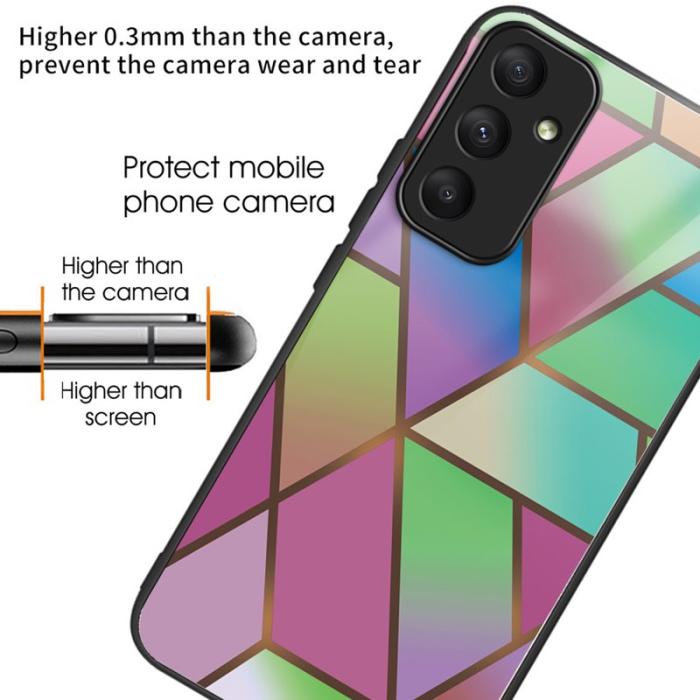 OEM - Samsung Galaxy A35 5G Skal Härdat Glas Marmortryck - Stil L
