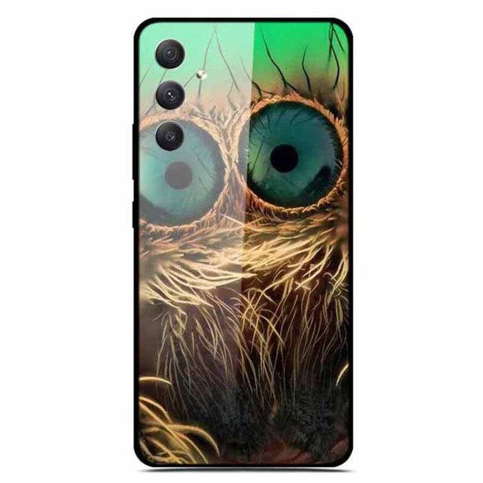 OEM - Samsung Galaxy A35 5G Skal Härdat Glas Mönstertryck - Grön Örn