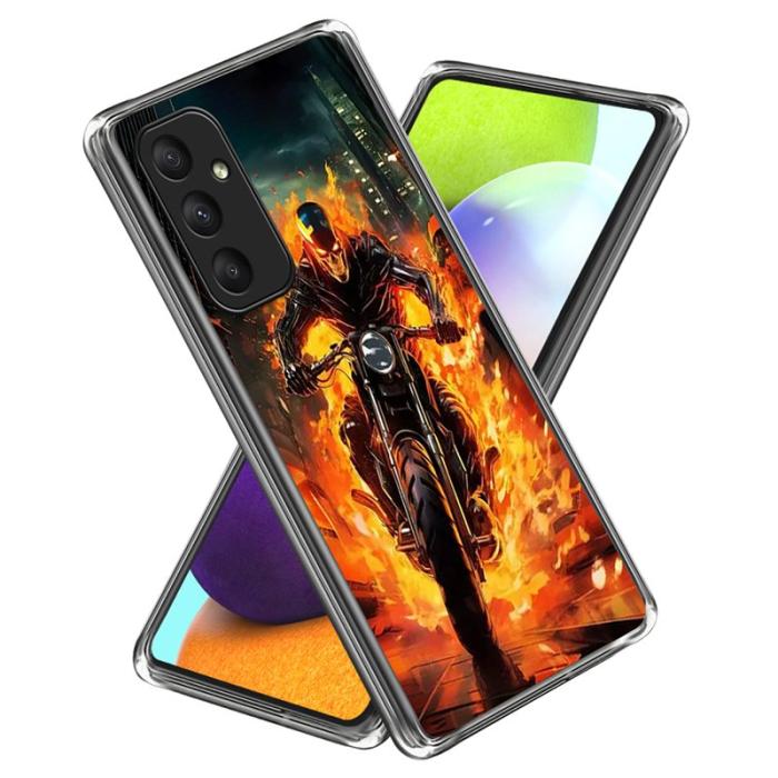 OEM - Samsung Galaxy A35 5G Skal IMD Mönster Tryckt Stöttålig TPU - Flame Knight
