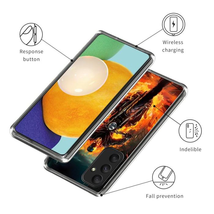 OEM - Samsung Galaxy A35 5G Skal IMD Mönster Tryckt Stöttålig TPU - Flame Knight