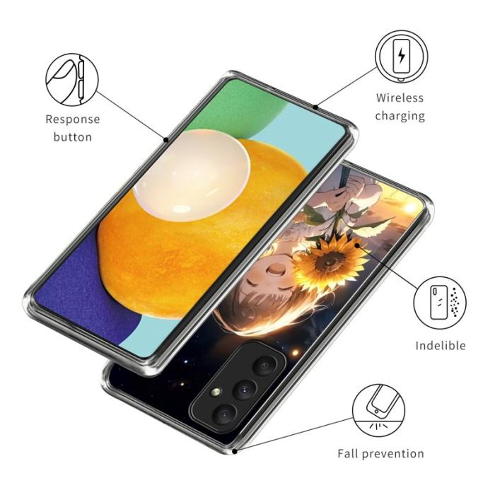 OEM - Samsung Galaxy A35 5G Skal IMD Mönster Tryckt Stöttålig TPU - Solrosflicka