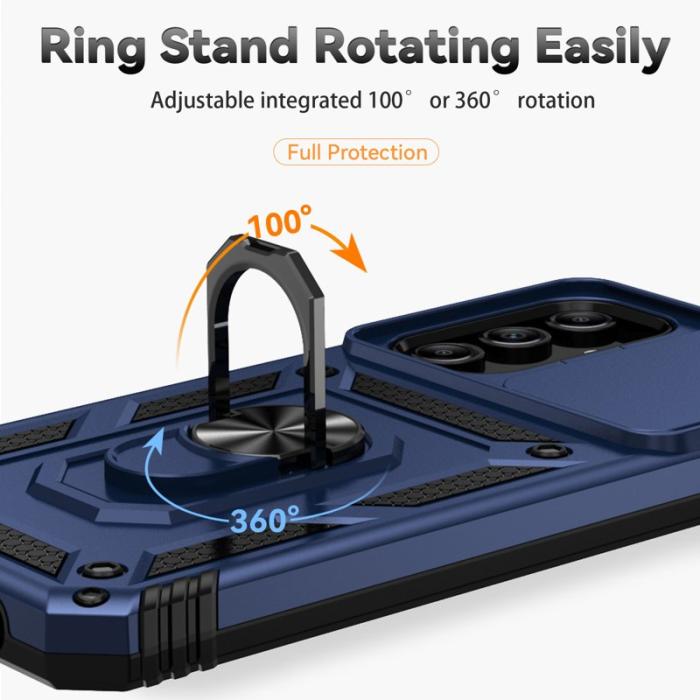 OEM - Samsung Galaxy A35 5G Skal Kameraskydd Ställ Shockproof - Blå