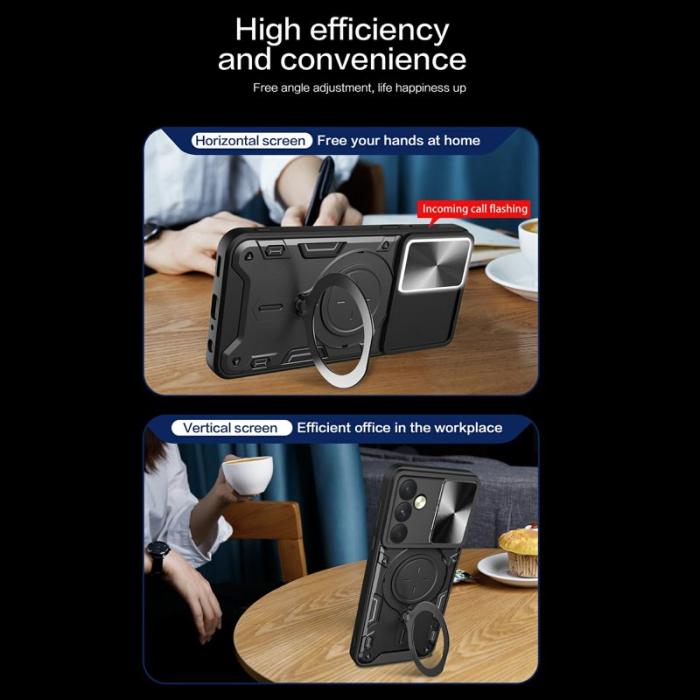 OEM - Samsung Galaxy A35 5G Skal Kickstand Armor TPU+PC Skydd - Lila