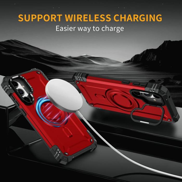 OEM - Samsung Galaxy A35 5G Skal Magnetisk PC + TPU Stötsäker - Röd