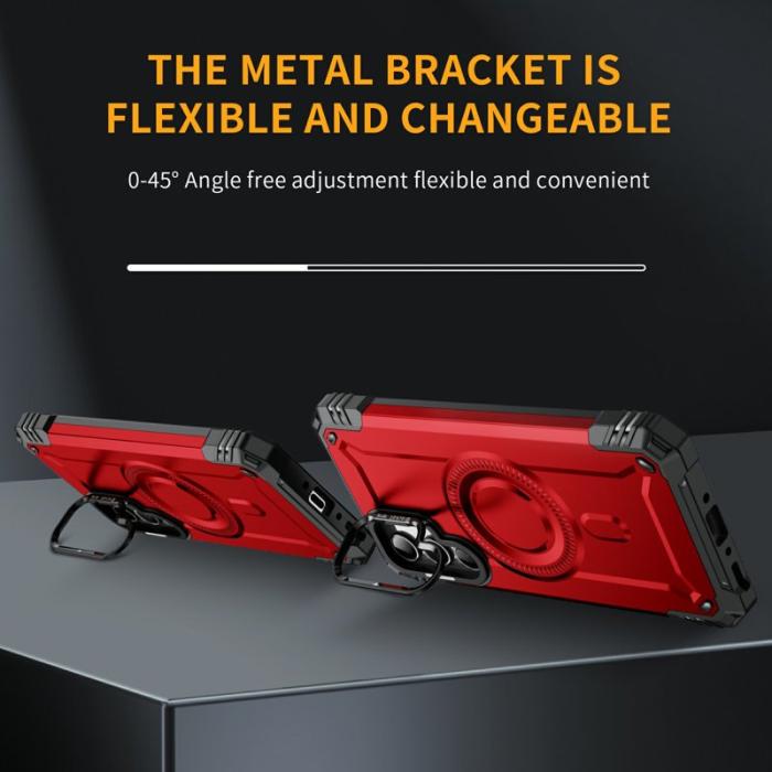 OEM - Samsung Galaxy A35 5G Skal Magnetisk PC + TPU Stötsäker - Röd