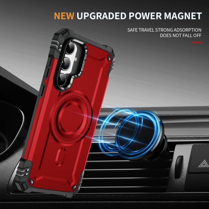 OEM - Samsung Galaxy A35 5G Skal Magnetisk PC + TPU Stötsäker - Röd