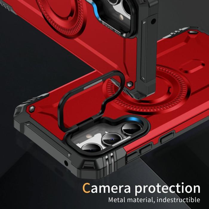 OEM - Samsung Galaxy A35 5G Skal Magnetisk PC + TPU Stötsäker - Röd