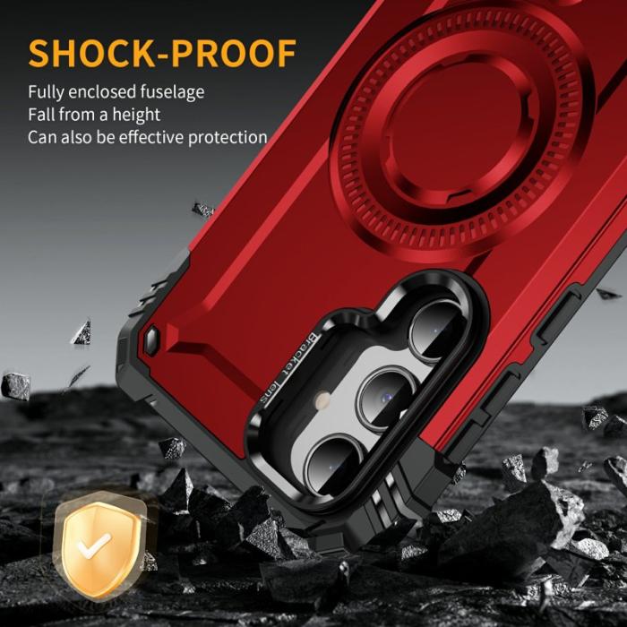 OEM - Samsung Galaxy A35 5G Skal Magnetisk PC + TPU Stötsäker - Röd