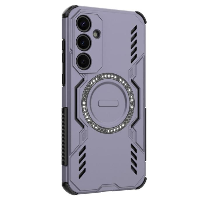 OEM - Samsung Galaxy A35 5G Skal Magnetiskt Butterfly Armor PC + TPU - Lila