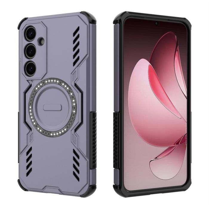 OEM - Samsung Galaxy A35 5G Skal Magnetiskt Butterfly Armor PC + TPU - Lila